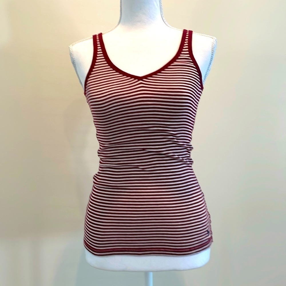 Abercrombie Burgundy & White Striped Tank